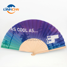 customized wooden hand held fan for events